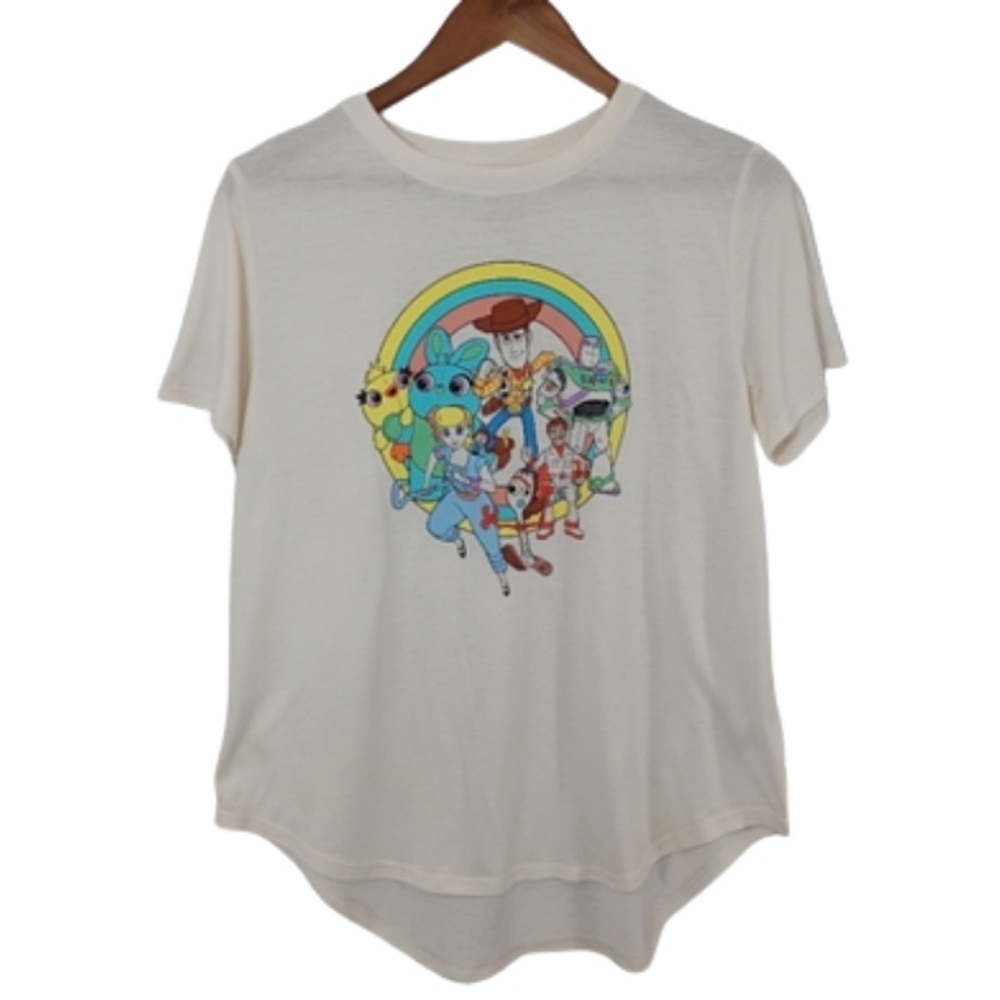 Toy Story 4 NWOT Ivory Graphic Character Woody Buzz Bo Peep T-shirt Top